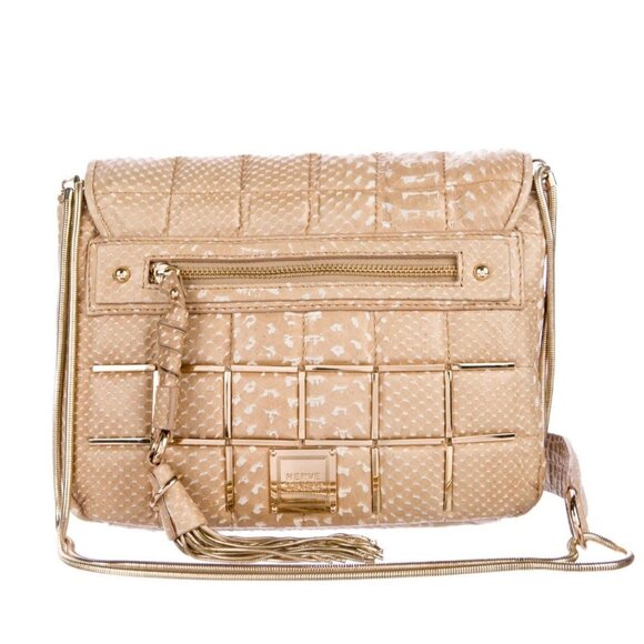 NWT HERVE LEGER Snakeskin Embossed Quilted Lamb Leather Elsa Shoulder Bag - Picture 4 of 5